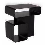Close-up angle highlighting Danville Side Table's smooth matte black finish and rounded corners