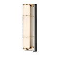 Blaine Wall Sconce with milky glass tubular shade, polished brass rings, and polished nickel rectangular backplate
