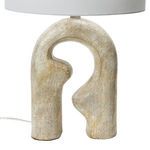 Close-up of textured resin base of Eclipse Resin Table Lamp highlighting its organic pattern and sculptural form