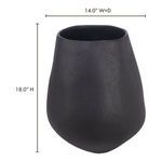 Voss vessel with white dimensions illustrating 18 inches tall and 14 inches wide