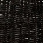 Extreme close-up of dark rattan weave showing texture and finishing details
