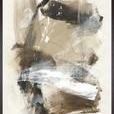 Close-up of painting highlighting thick brushstrokes and textured paint detail with visible layering