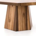 Close-up showing intricate wood angles and seamless joining on the Brooklyn Dining Table top