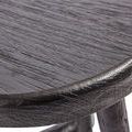 Close-up of Benji Stool top showing dark stained wood grain and smooth rounded edges