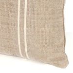 Lower corner detail with visible double white stripes and tightly woven jute texture