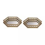 Product Image 1 for Set Of 2 Ribbed Hexagonal Mirrored Trays from Elk Home