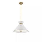 Product Image 3 for Lamar White With Brass Accents 3 Light Pendant from Savoy House 