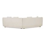 Back view emphasizing the sofa’s clean lines, smooth upholstery, and recessed wooden legs