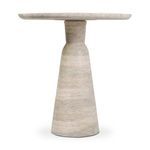 Side profile of the outdoor bar table showing taper from wide base to narrower top