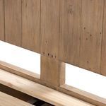 Detail of inner frame structure showing connection between headboard and wooden slats