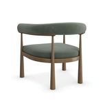 Rear three-quarter view highlighting exposed wood frame and rounded back bolster of the Bali Curved Club Chair