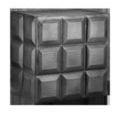 Black nickel cast aluminum Bower Side Table with brutalist square column pattern and stippled matte finish