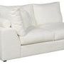 Lucca sectional angled view showing thickness of armrest and depth of seat cushions