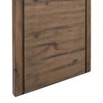 Open drawer of Henry Desk showing unfinished lighter wood interior contrasted with oak exterior