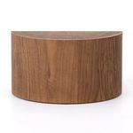 Compact half of the bunching table with soft rounded edge and consistent caramel oak finish