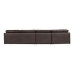 Back view highlighting full leather upholstery and modular seam lines