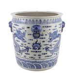 Product Image 7 for Blue & White Porcelain Dragon Planter With Lion Handle from Legend of Asia