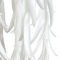 Close-up of smooth white glass leaves overlapping in layered clusters on pendant