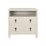 Product Image 6 for Two Drawer, Open Shelf Side Table With Fluted Drawer Fronts In Matte from Worlds Away
