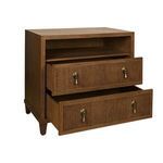 Product Image 1 for Two Drawer, Open Shelf Side Table With Fluted Drawer Fronts In Matte from Worlds Away