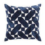 Product Image 4 for Danceteria Blue/ Ivory Geometric   Throw Pillow 22 inch by Nikki Chu from Jaipur 