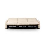 Back view of sectional with all seats reclined and footrests extended, highlighting reclining motion