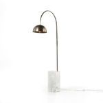 Floor lamp isolated on white background showing front and side angle of marble base