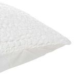 close-up of sham corner highlighting raised waffle texture and fabric weave