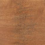 Close-up of smooth mango wood grain on flat stool seat support