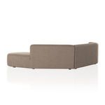Back view showing clean, smooth lines and panel joints of sectional sofa.