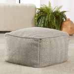 Product Image 2 for Frenir Indoor/ Outdoor Chevron Taupe/ White Cuboid Pouf from Jaipur 