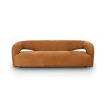 Mazie Sofa straight front view with soft subtle indentation on bench seat and clean edges