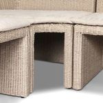 Side angle focusing on rattan arm design with plush cushioned seat