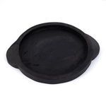 Overhead close-up showing surface details of tray and rounded handle edge