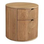 Product Image 3 for Theo Two Drawer Round Oak Nightstand from Moe's