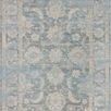 7'10" x 10' traditional area rug with soft sky blue and beige Turkish Oushak motifs