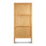 Interior back panel of Knightdale Brown Wooden Cabinet showing reinforced wood frame