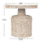 Product Image 3 for White Seagrass Pedestal Drum Table from Creative Co-Op