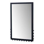 Angled view showing the depth and side profile of the Figaro wall mirror with finials