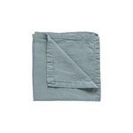 Folded Maria Mint Linen Runner in muted green color with visible linen texture and stitched hem
