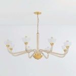 Rear view of St. Lawrence chandelier highlighting symmetrical arm arrangement and brass ceiling mount
