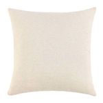 Pillow back view in solid creamy off-white fabric without basket weave texture