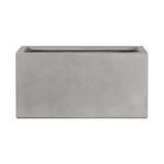 Front view showing full rectangular shape and smooth concrete surface of the planter