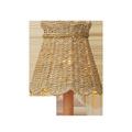 Natural seagrass tapered chandelier shade with woven texture and scalloped bottom edge