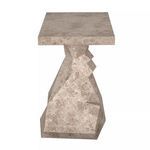 Tilden Console square profile side view emphasizing textured stone surface and stepped base detail