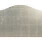 Calista collection uniquely shaped headboard panel with silver-leaf amber glaze finish