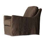 Product Image 3 for Monette Brown Linen Slipcover Swivel Chair - Brussels Coffee from Four Hands