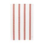 Flat lay of single kitchen towel showing full vertical spicy herringbone stripe pattern on white background