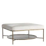 Product Image 1 for Laurie Natural Ivory Hide Leather Ottoman from Gabby
