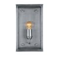 Another angle showing illuminated bulb with clear glass and metal frame on white background